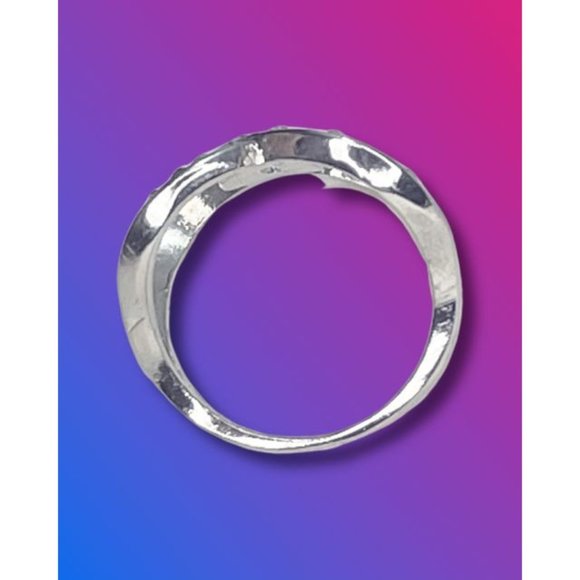 1/4 CT CZ Silver Crossover Open-Space Ring Size 7.5 with Bonus Free Silver Wave - Picture 13 of 13